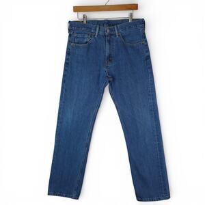 Levis 505 Jeans Mens 32x30 Blue Denim Straight Leg Classic Casual Cotton 2017